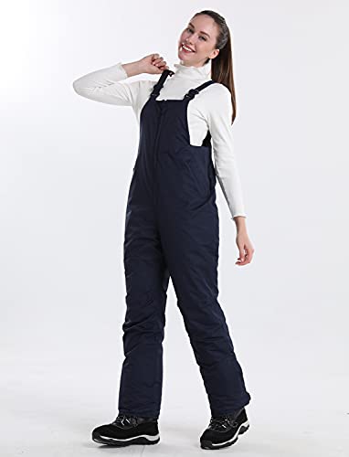 Phibee Women's Insulated Warm Snow Pants Waterproof Breathable Ski Bib Overalls Blue M #TOP4