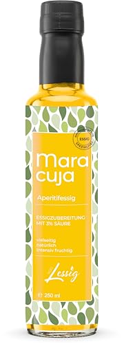 Lessig | 250ml Maracuja & Essig - Frucht & Essig - mild - nur 3% Säure - intensiver Fruchtgeschmack