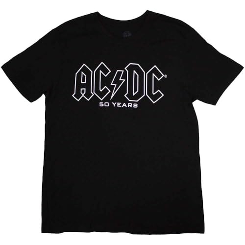 AC/DC Fifty Years Band Logo History T Shirt Size S