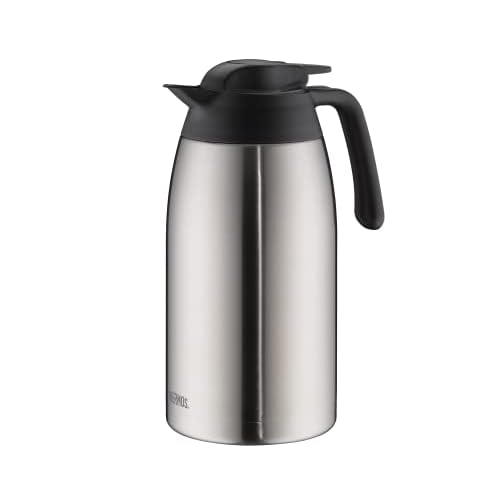 THERMOS Kaffeekanne THV, Thermoskanne Edelstahl 2L, Edelstahleinsatz, große Öffnung, spülmaschinenfest, 4026.205.200, Isolierkanne 12 Stunden heiß, ideal für Kaffee oder Teekanne, Kanne für 16 Tassen
