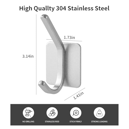 Paoli Heavy Duty Self Adhesive Hooks - Sturdy self Adhesive Hooks for Home, School and Office Easy to fit and Remove,with a Maximum Load Capacity of 30lb (4 PC).