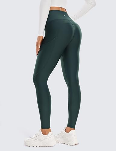 Image of CRZ YOGA Fleece Thermal Leggings Pockets 28'' | Casual, Full Length, Winter, Warm, for Women