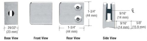 C.R. LAURENCE Z130SC CRL Satin Chrome Z-Series Zinc Small Square Glass Clamp