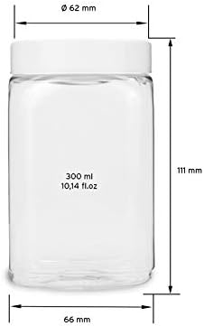 Octopus 10 x 300 ml PET cups with screw cap for foodstuffs, colours, oils, powders, plastic cups with screw cap, plastic cups with cap, smoothie cup, jam jar