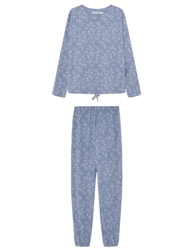 Women'secret Juego de Pijama, Estampado en Azul, L para Mujer