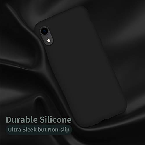 Cordking Iphone Xr Case, Silicone Ultra Slim Shockproof Phone Case With [Soft Anti-Scratch Microfiber Lining], 6.1 Inch, Black #TOP3