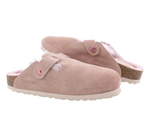 Birkenstock Boston VL/Shearling Narrow Unisex Shoes Size 7, Color: Light Rose4