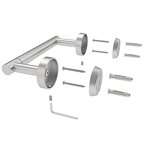 Image of RARXTR Brushed 2 Pack Toilet Paper Holder SUS304 Stainless Steel Double Post Pivoting Toilet Paper Roll Holder Wall Mounted Toilet Tissue Holder for Commercial Bathroom RV
