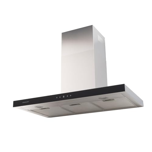 Cookology LINT901SS/A++ Touch Control Cooker Hood, A++ Energy Rated, Kitchen Wall Mounted Chimney Extractor Fan, 90cm T-Shaped Box Style, 3 Speed Powerful Extraction - Stainless Steel