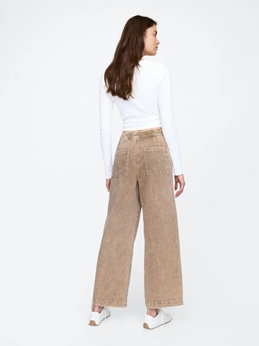 Womens High Rise Seamed Wide-Leg Drawstring Pull-On Jeans Super Comfy Pants4