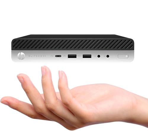 HP EliteDesk 705 G5 Mini Ordenador de sobremesa, AMD Ryzen 5 Pro 3400G, 8 GB de RAM, SSD de 256 GB, WiFi, Bluetooth, Teclado QWERTY Estadounidense, Windows 11 Pro (reacondicionado)