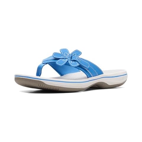 Clarks Women's Brinkley Flora Flip-Flop in Blue Cover