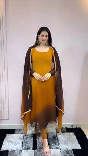 Image of KD Women's Anarkali Floral Printed Kurta Pent Set with Dupatta Anarkali Kurta for Women | Kurta Set | Ethnic Set | Dupatta Set