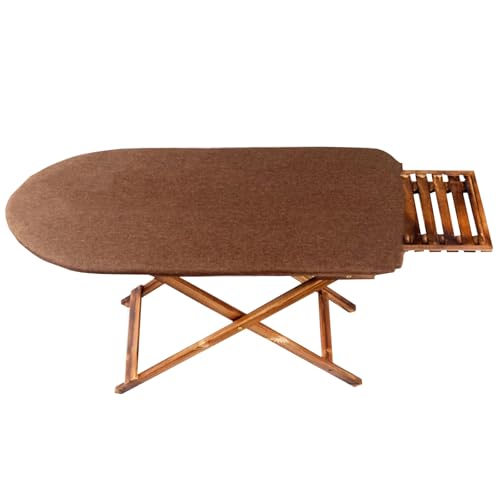 Planche à repasser en bois massif 100 cm x 40 cm réglable de couleur marron