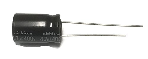 Set of 5, Nichicon 105°C Electrolytic Capacitor 4.7uF 400V (4.7 mfd 400V) 20% Radial, 3 8 x 9 16 (10x15mm)