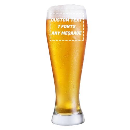PolyYL Personalisiertes Bierglas 0 5l Weizenglas mit Gravur Ein Personalisiertes Geschenk z. B. Zum Geburtstag Vatertag für Gute Freunde zu Weihnachten u.v.m (Text)