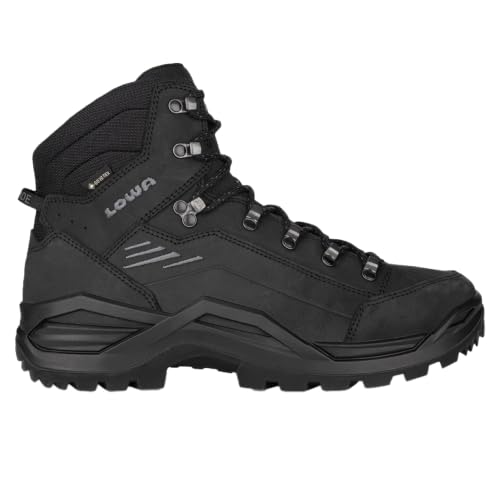 LOWA Men's Renegade EVO GTX Mid Hiking Boot, Deep Black, 12