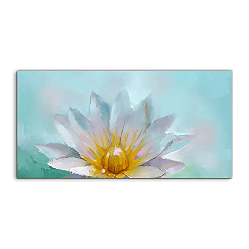 Photo murale lotus en verre trempé pour créer un havre de paix dans votre chambre