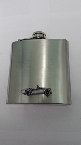 Flasque Triumph TR3 A Roadster en acier inoxydable avec emblème effet étain vintage