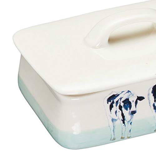 Kitchen Craft Apple Farm Hand-Finished Cora Cow Butter Dish with Lid, 9.6999999999999993 x 14.5 x 7.2 cm, Multi-Colour - Thumbnail 5