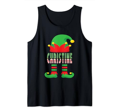 Mujeres Christine Elf Family Christmas 2023 Matching Girls Camiseta sin Mangas