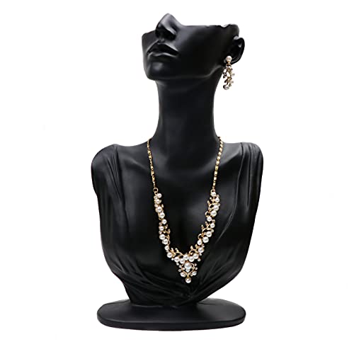 Homeanda Schwarze Halskette mit Anhänger aus Kunstharz, für Ohrringe, Schmuck, Büste, Mannequin-Organizer, Halter, Foto-Requisite für Halskette, tolles Geschenk Cover
