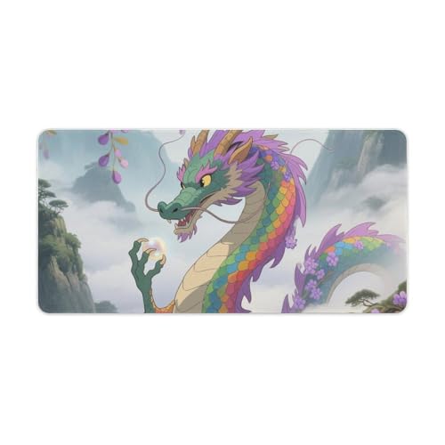 Rainbow-Scale-Eastern-Dragon �f�X�N�}�b�g 30x60cm ����~�߃��o�[�x�[�X �X�e�b�`�G�b�W �h���f�X�N�p�b�h �L�[�{�[�h&�}�E�X�p �I�t�B�X�Q�[���p��^�}�E�X�p�b�h