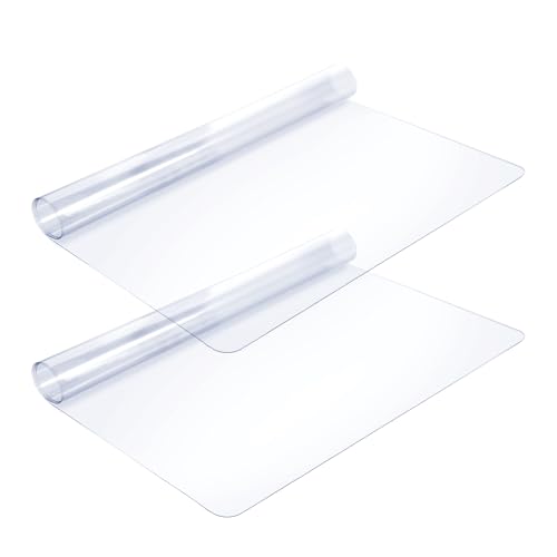 2 Pcs Bedside Table Covers 15.8 x 23.6 in 1.5mm Thick Plastic Nightstand PVC Clear Table Cover Protector Coffee Multipurpose Clear Desk Mat Rectangle End Side Table Pad for Nightstand