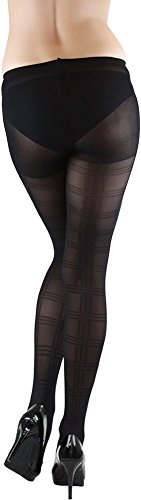 Image of ToBeInStyle Women's Argyle Checkered Diamond Rhombus Net Opaque Sheer Tights Pantyhose