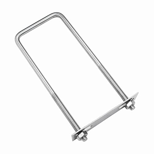 Image of 304 Stainless Steel Square U-Bolts 2-3 /8 inch(60mm) Inner Width, 6.3 inch(160mm) Length Stainless M8 with Nuts, Frame Plate, Accessories for Automobiles Trailer, Boat Trailer Industrial Parts