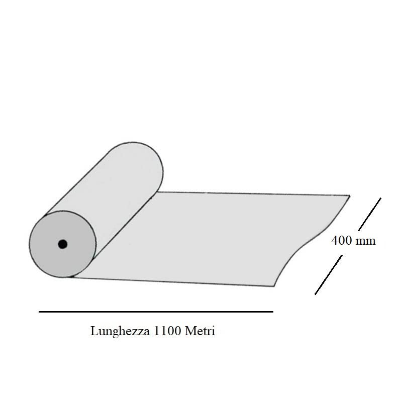 Virsus Bobina Film Poliolefina Termoretraibile, pellicola Trasparente, Monopiegata Liscia, spessore 19 My, Lunghezza 1100 Mt, per confezionare alimenti, dolci, biscotti (Fascia 400mm)