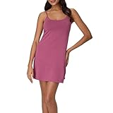 Hanes Women's Originals Sleep Dress, Comfywear Supersoft Sleep Slip Dress with Built-in Shelf Bra