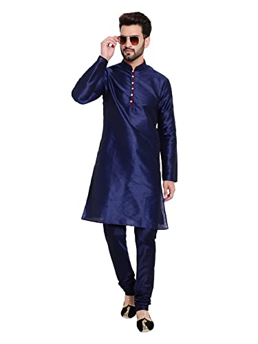 Image of HUZUR Mens Silk 6 Loop Kurta Pajama