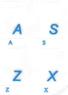 Pegatinas de teclado transparentes con letras azules para laptops miniatura 1