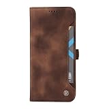 iPhone 15 Pro Max用ジェネリックケース(カラー:ブラウン)レトロスタイルレザーウォレットフリップバックケース