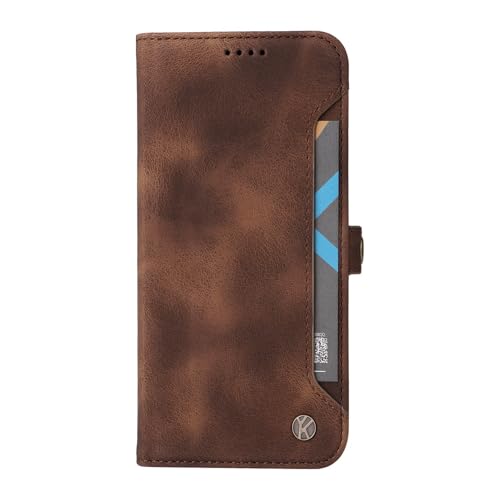 Étui iPhone 13 Pro Max cuir véritable rétro marron haute protection