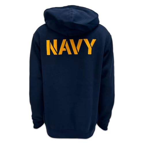 Armed Forces Gear US Navy Anchor Embroidered Fleece Full Zip Hooded Sweatshirt (Navy)3