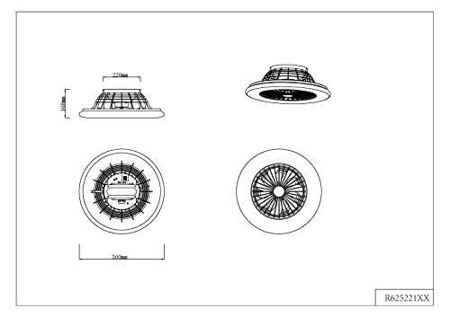 Plafoniera Ventilatore Reality Stralsund Led, Nero - 7