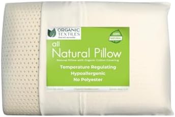OrganicTextiles Natural Latex Pillow with Organic Cotton Cover (Q...