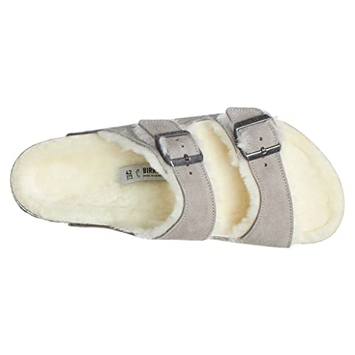 Birkenstock Arizona Shearling Suede Leather Women | Stone Coin (1017402) (7, Stone Coin)3