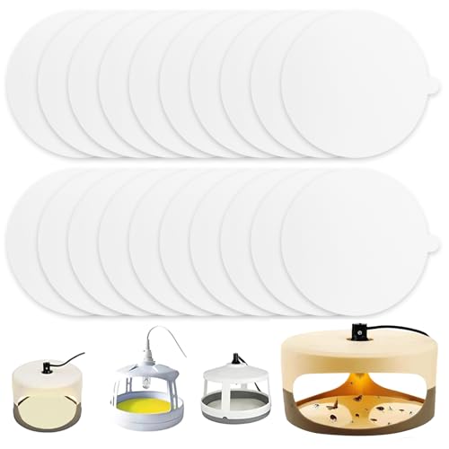 20PCS Flea Trap Sticky Sticker, Round Flea Lamp Sticky Pads Flea Traps for Home Sticky Mosquito Trap Sticky Paper, Flea Killer Flea Trap Sticky Discs for Pet House Living Room Hallway (White)