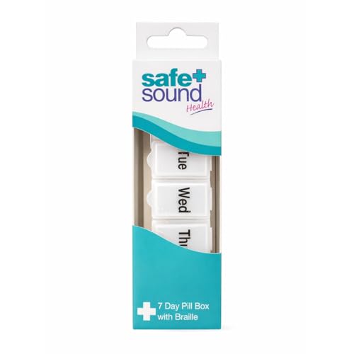 Safe and Sound Mini Pocket Sized 7 Day Pill Box, Pop-open-catch lids
