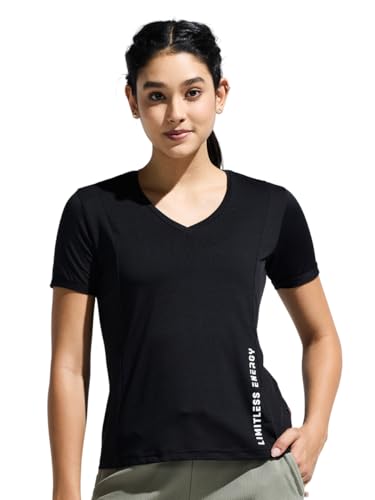 Image of Women's V Neck Cut & Sew Mesh Panel Top