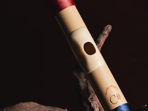 Radhe Flutes | C Sharp Right Handed Middle Bansuri | Dark Blue & Red | Tuned With Tanpura A=440Hz | PVC Flute + Velvet Cover + Hindi & English Flute Lessons by Radhe Flutes - Used condition - Image 9