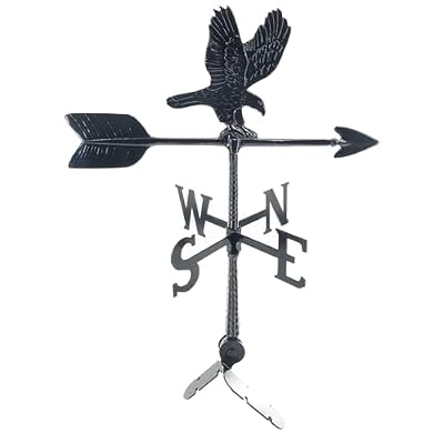 Montague Metal Products 24-Inch Weathervane with Eagle Ornament,Satin Black