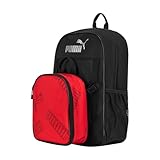PUMA Conjunto unissex infantil de almoço e mochila, vermelho de alto risco/preto, médio, Alto risco vermelho/preto, Medium, Kit de almoço e mochila Colony