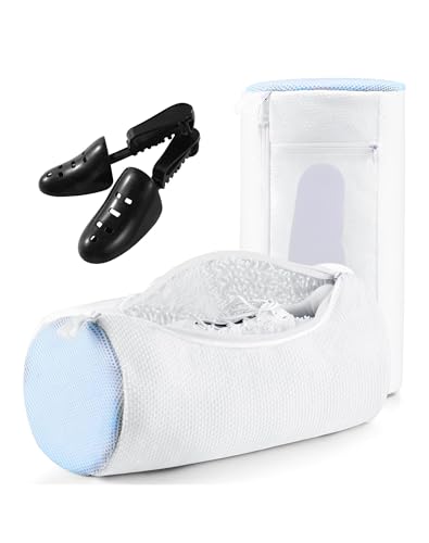 Teletrogy Shoe Washing Machine Bag w/Shoe Trees to Prevent Deformation - Sneaker Cleaner Bag...