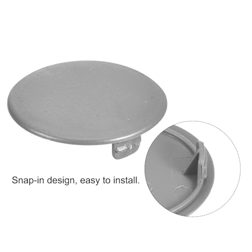 Image of uxcell 60Pcs Hinge Hole Covers, 35mm(1 3 /8 inch) Dia Plastic Concealed Hole Cover Round Flush Type Caps for Furniture Cabinet Cupboard, Grey