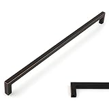 KOOFIZO ソリッドスクエアバーキャビネットハンドル - オイル磨きブロンズ家具引き手、12.6インチ/320mmのスクリーンホール距離、10個パック キッチン食器棚ドア、寝室のドレッサーの引き出し、バスルームハードウェア用