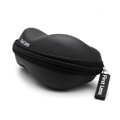Image of First Lens Sunglasses Case, Portable Triangular Foldable Eyeglass Case, Hard Shell Protective Eyewear Holder for Men and Women